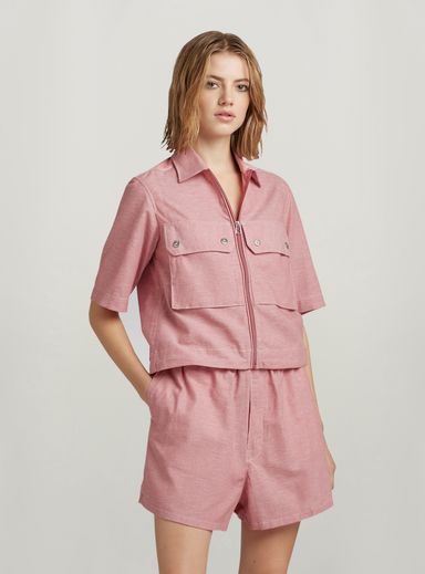 2 Pocket Cropped Shirt